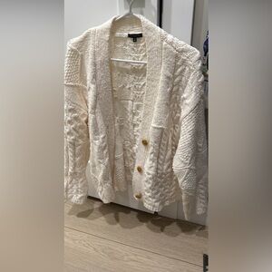 Cozy Cable Knit Cardigan Sweater - Cream